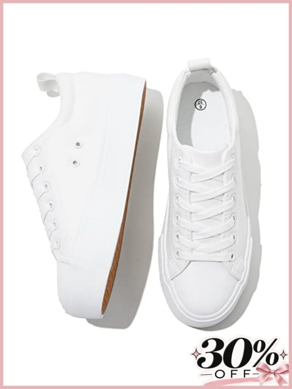 SERNIAL Womens Platform Sneakers Faux Leather Water Resistant Slip Resistant